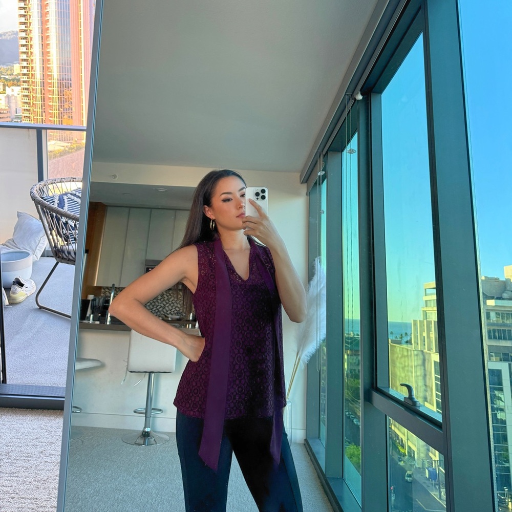 Banana Republic Deep Plum Lace Top